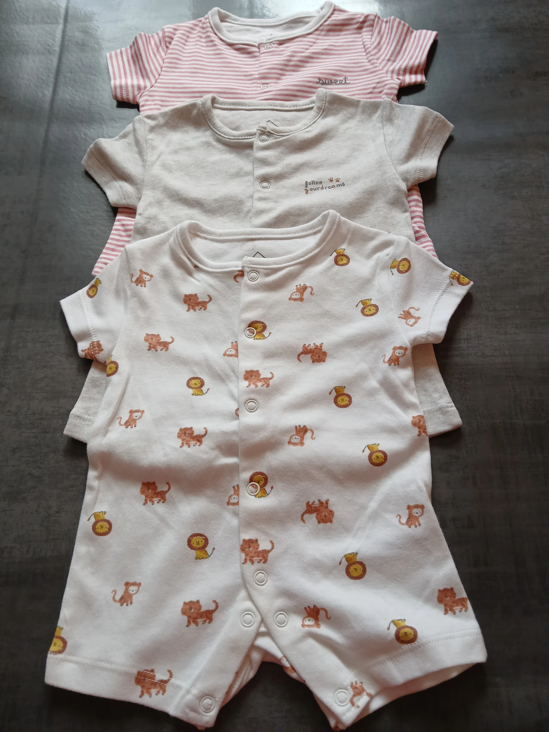lot 3 barboteuses combishorts garcon tex baby 50 cm 0 mois